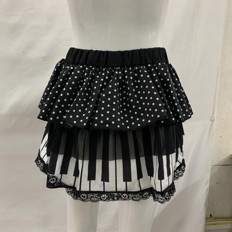 Spring/Summer Polka Dot Printed Ruffle Fluffy Short Skirt