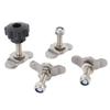 L Track Tie Down Fittings M8x35mm Stainless Steel Double Lug Threaded Stud Nut Kit for Truck Bed Trailer Cargo Control