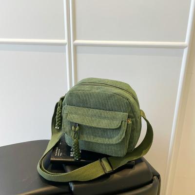 New Corduroy Fashion Shoulder Bag Women's Casual Crossbody Bag Student Small Square Bag Cute Cloth Bag