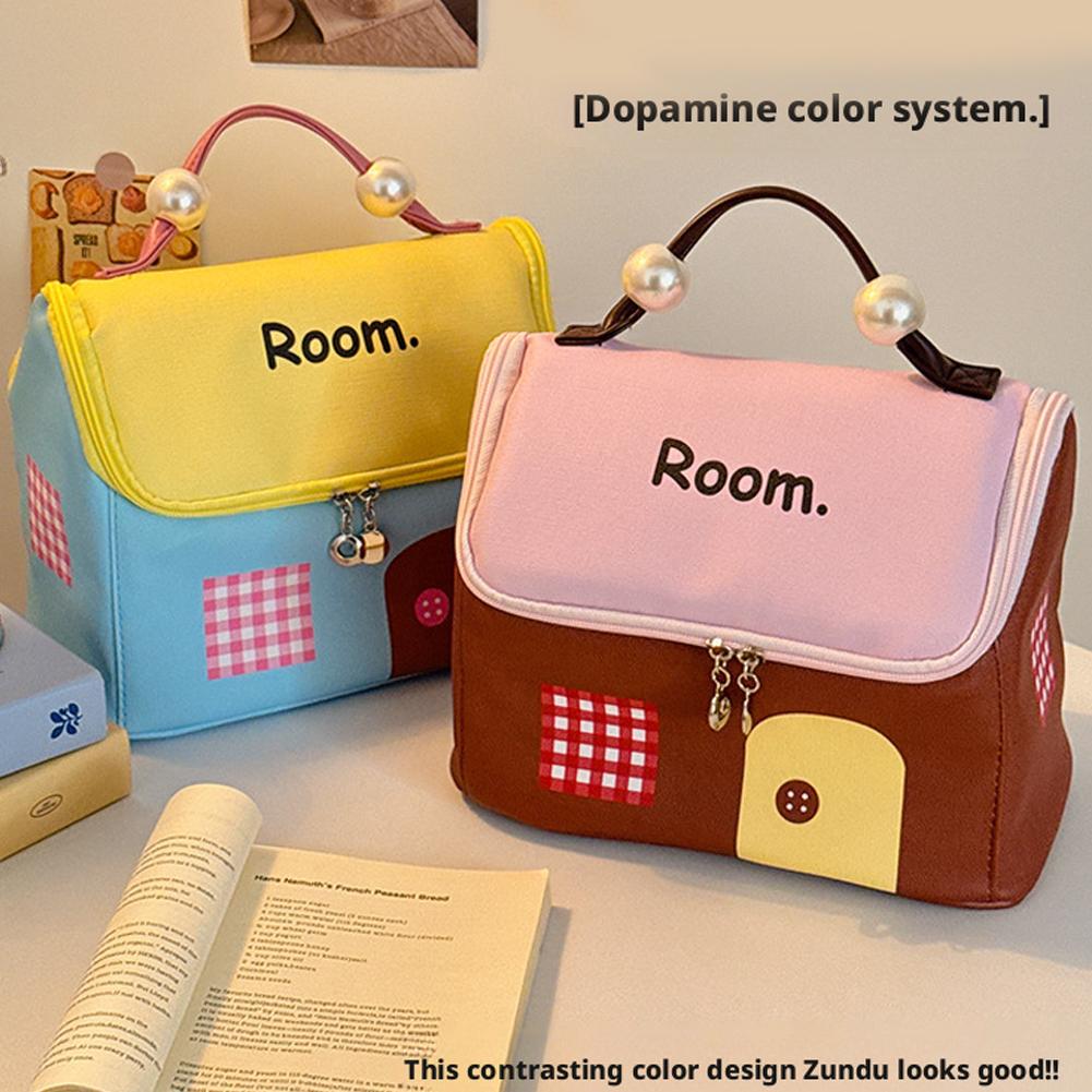 Little House Makeup Bag Women's Cosmetic Bag Cosmetic Pouch Cosmetic Bag Organizer for Women Bathroom Toiletry Zipper Bag