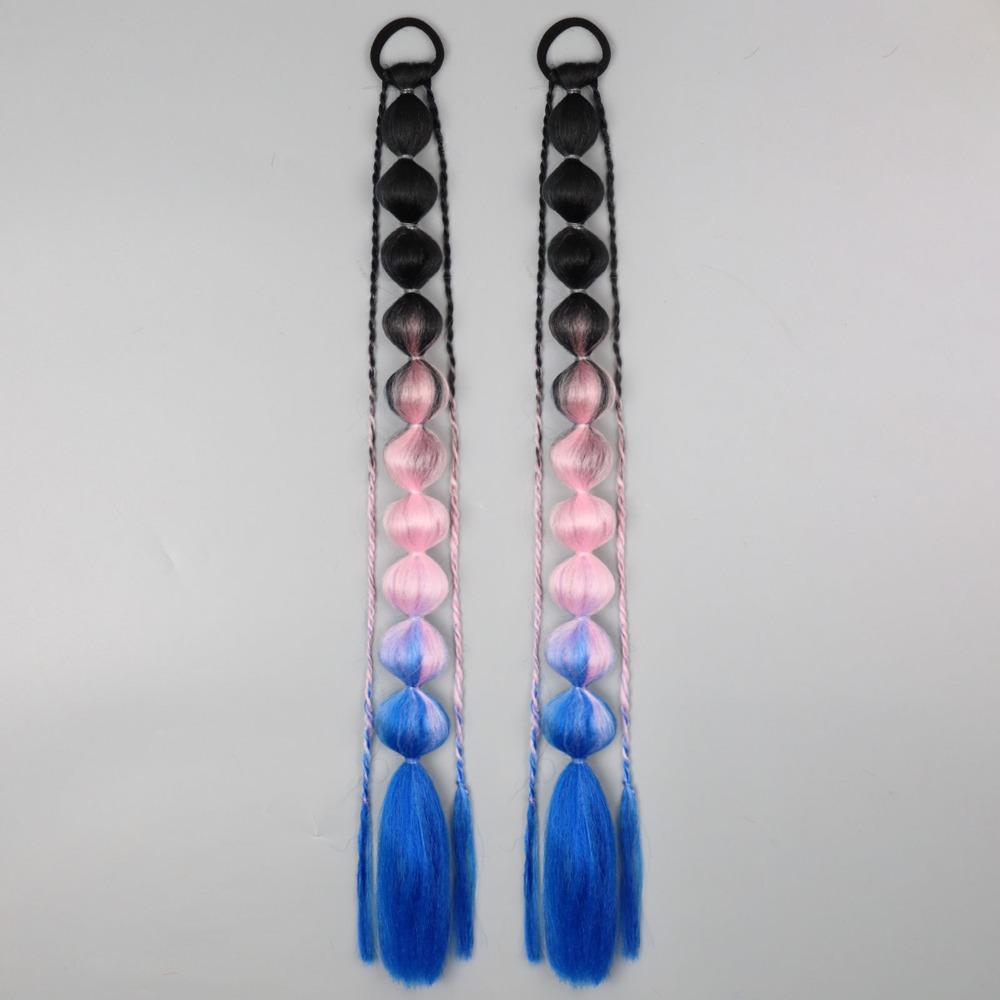 2Pcs Colorful Twist Braid Bulk Lantern Braid Braided Ponytails Natural Bubble Jumbo Braid for Women