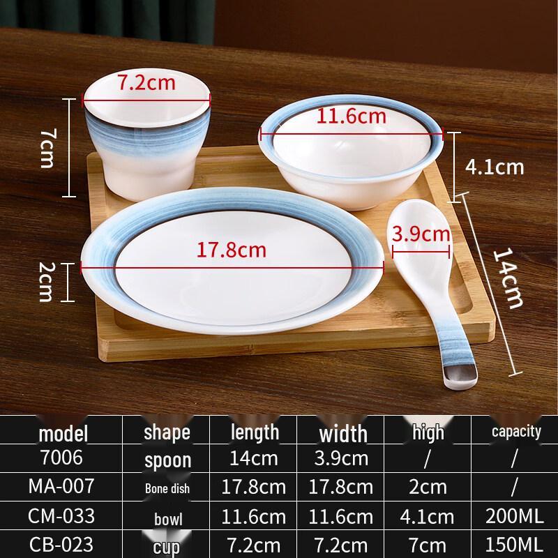 

Ru Han Commercial Melamine 4-Piece Tableware Set