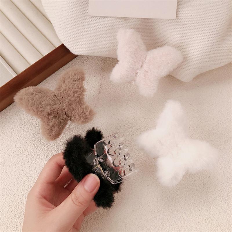 Roztomilý podzimní zimní plyšový motýlek klip na žraloka univerzální velká spona pro ženy dívky sladké vlasy doplňky dárky