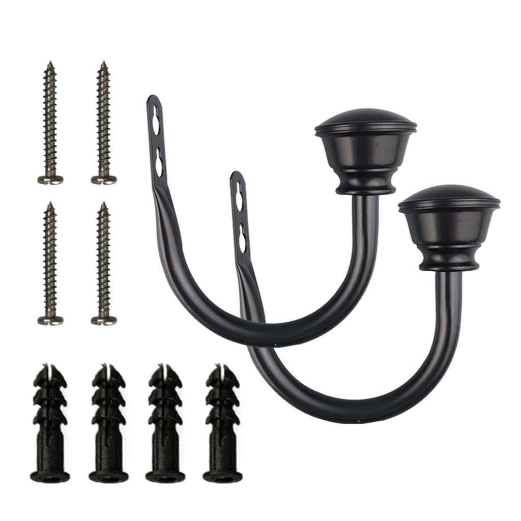 Set med 2 Eleganta Metalliska Gardinhållare för Tidlös Fönsterdekor i Ljusbrons med Elemental Kuldesign