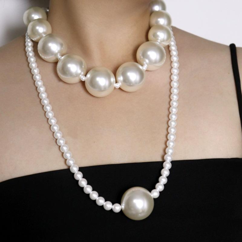 Pearl Beaded Double-Layer Clavicle Necklace - Retro Statement Piece