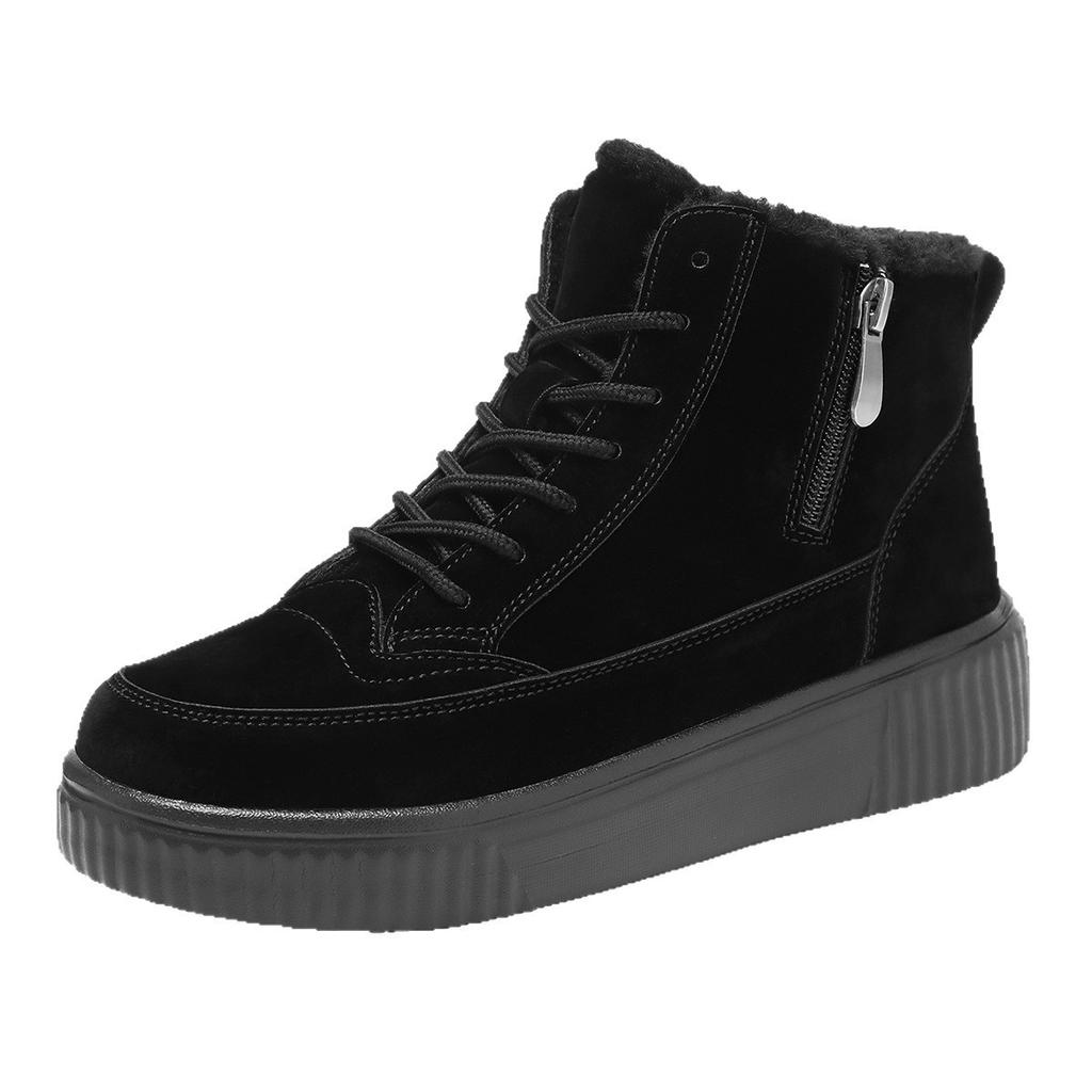 Winter New Snow Boots Piled Thickened Cotton Shoes Retro Thick-soled Heightening High-top Zipper Cotton Boots