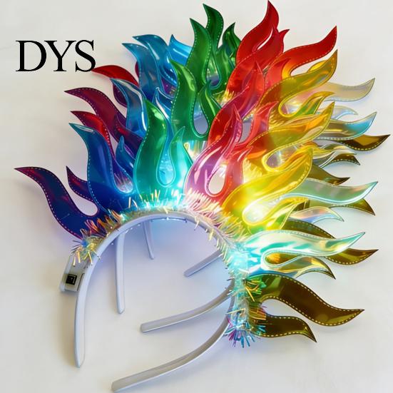 Festival Kopfschmuck 1/2 Stück LED Leuchtendes Stirnband Verstellbar Leicht Holografische Folie Leuchtendes Haar Accessoire Haarband Herren Damen Feiertag Tanzparty
