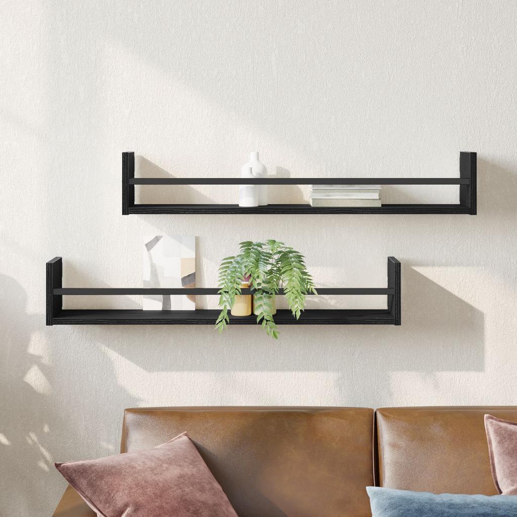 Corner Bookshelf Wall Shelf Set of 2, Book Floating Shelf, Bookshelf, Bedroom Plant Shelf, Living Room, Bathroom, Upright Shelf, 80x16x14 Cm