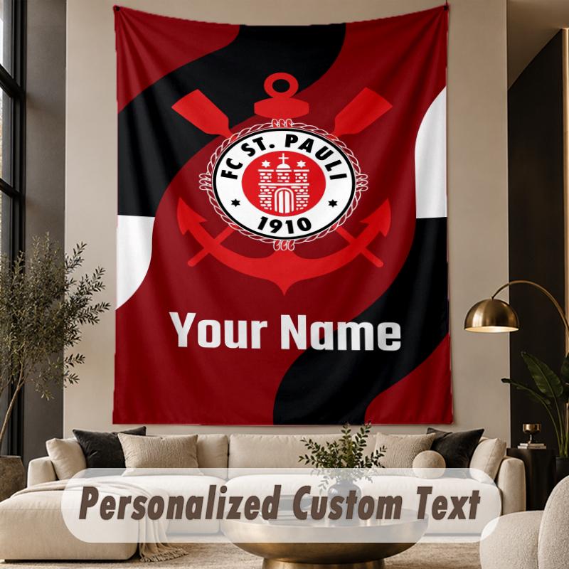 Custom Text Tapestry FC St. Pauli Print Wall Tapestry Indoor Living Room Wall Decor