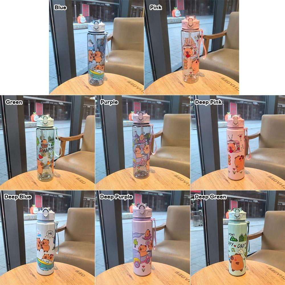 Plastic Water Bottle with Straws Sports Cup Convenient Water Cup  Outdoor Travel