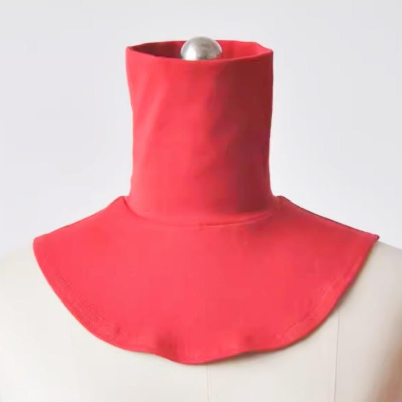 

Зимний вязаный фальшивый воротник с высоким горлом, отделкой из искусственного меха, аксессуар для одежды, лацкан, базовый слой, шарф красный