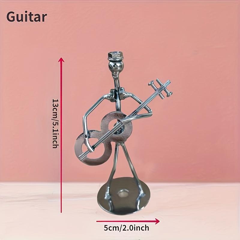 Elegant Metal Guitarist Handcrafted Statue - Iron Music Sculpture, Perfect Choice for Home and Office Decor, Ideal Gift for Music Lovers