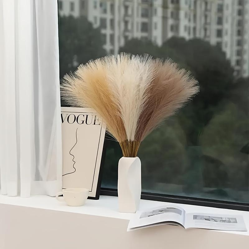 20pcs Simulated reed grass, Faux Feather Stems, Home Decor, Fabric, for Living Room, Wedding, Engagement,No Vase Included
