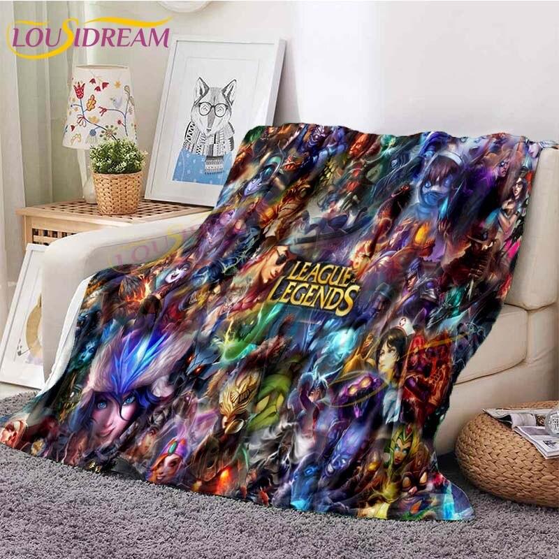 League of Legends Blankets Game Flannel Blankets Series Skin Art Cartoon Printed Bed Sofa Soft Bedspread Coverlet Travel Camping
