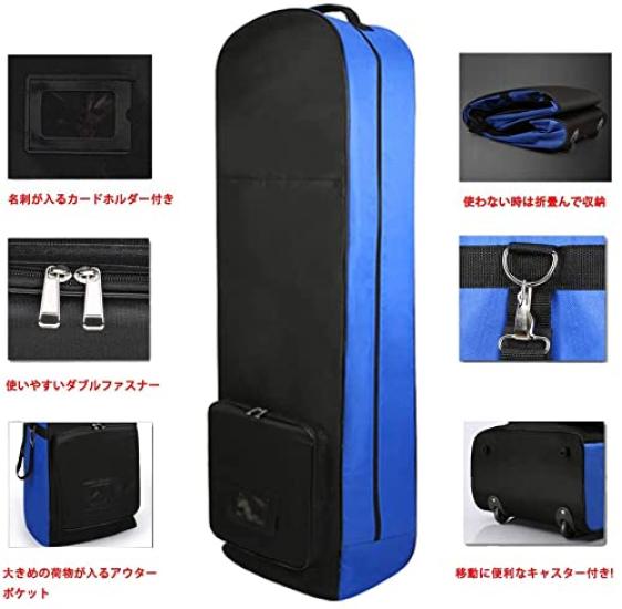 Zmayastar Kryt na golfový bag Úložný prostor Chrání před deštěm a sněhem Cestovní taška s kolečky pro pohodlný pohyb SP-GEF-058 (Modrý)