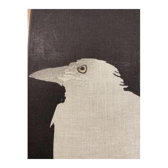 Ukiyo-e Tenugui (Hand Towel) - Crows in Snow by Kawanabe Kyosai - 100% Cotton, Tokka