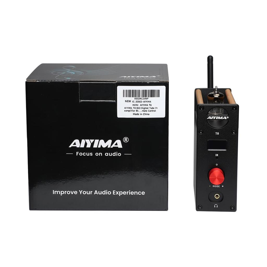 AIYIMA T8 6N3 Buis-voorversterker Met Bluetooth 5.0, USB-DAC, Hoofdtelefoonuitgang En APT-X (zilver)