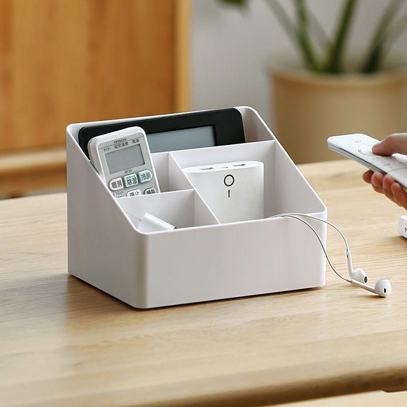 Simple Brush Colored Pen Marker Desktop Stationery Storage Box Multi-Functional Three Squares Desktop Sundries Storage Holder
