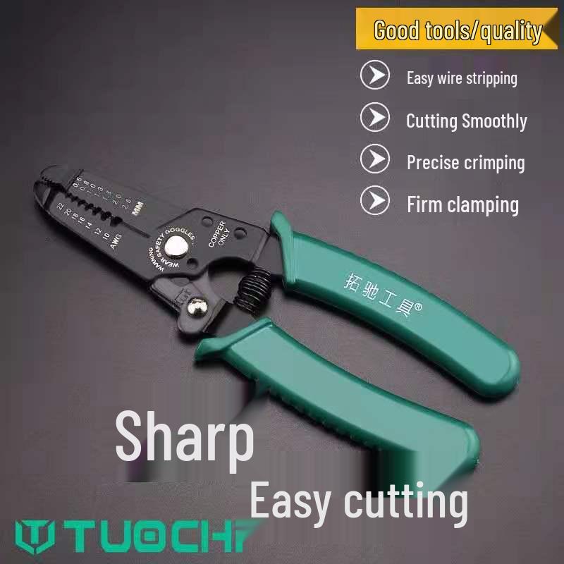 6-Inch Wire Stripper & 7-Inch Cable Puller: Electrician s Manual Tool 6-inch single-color handle wire stripper