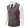 Men's Slim Fit Velvet-Thickened Knit Vest for Autumn/Winter