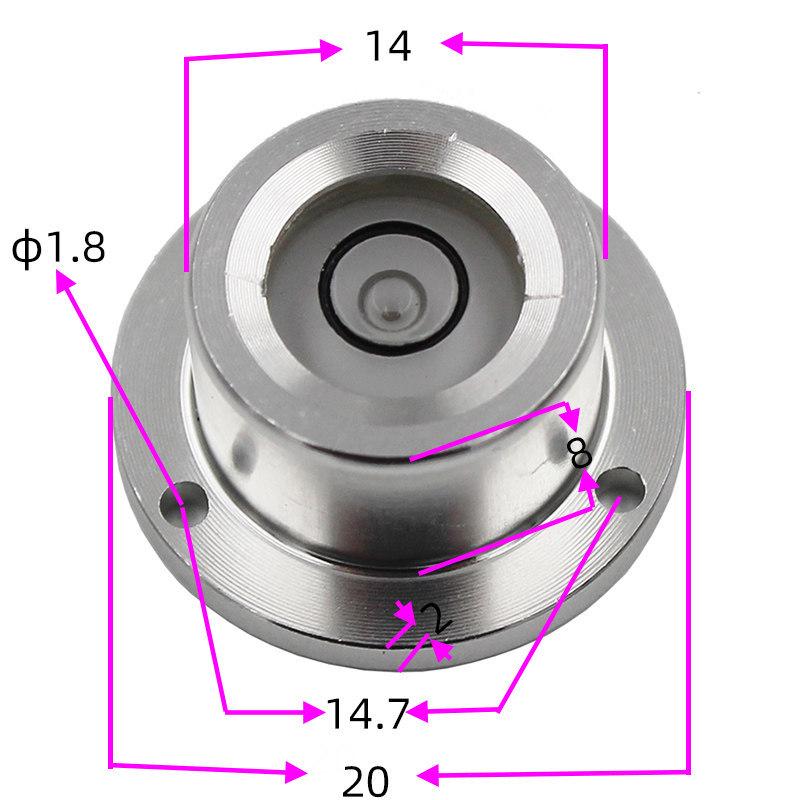 HACCURY Round Metal Spirit Level with Base Mounting Holes
