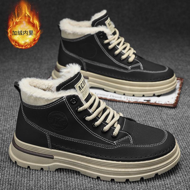 Winter velvet Martin boots high-top shoes thickened warm cotton shoes platform casual short boots