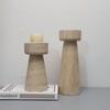 Modern Minimalist Travertine Candlestick: Artful Living Room, Coffee Table & Dining Table Ornament