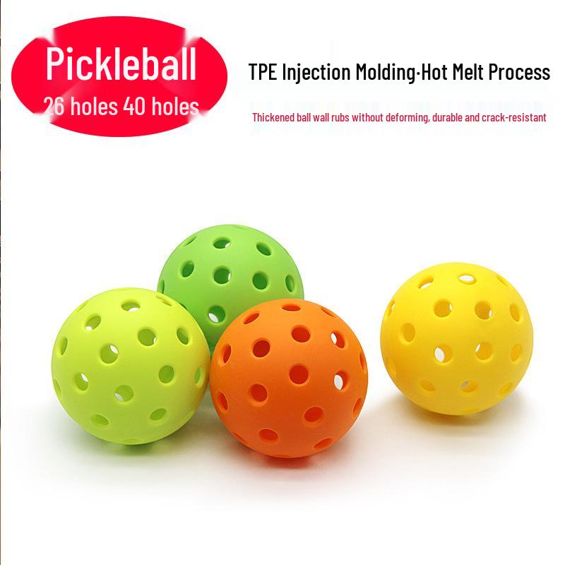 

Durable 74MM TPE Pickleball with 26 and 40 Holes, Super Hard Injection Molded 26 Holes