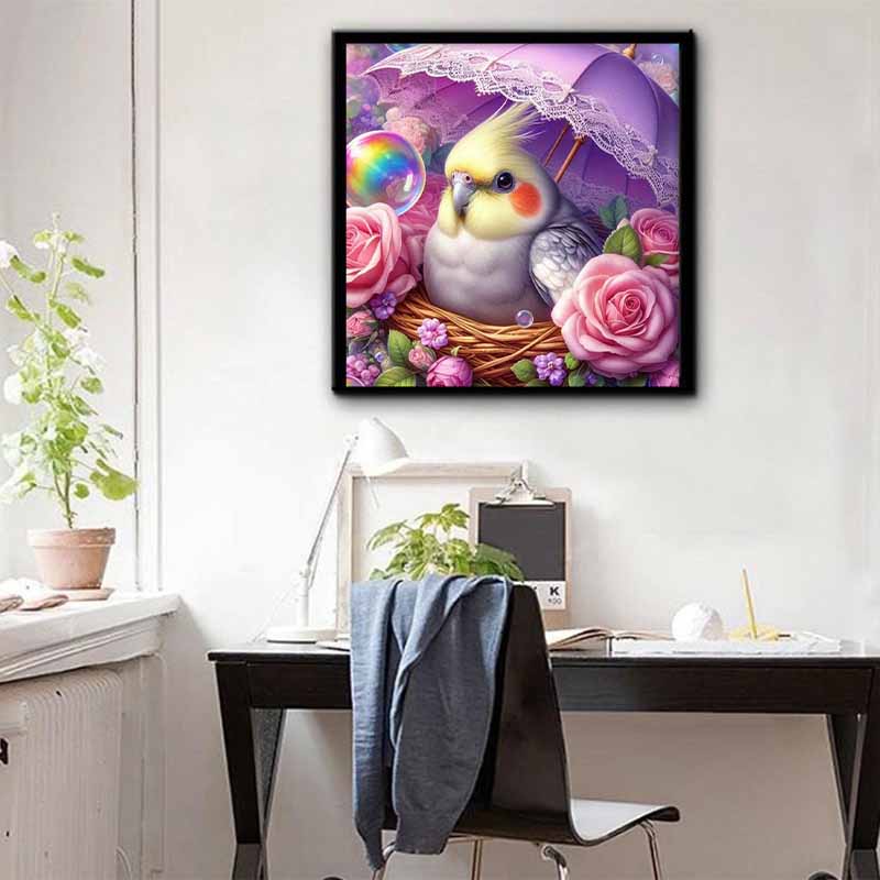 New Arrival 5D DIY Full Circle Diamond Painting "Cute Parrot" Embroidery Cross Stitch Home Decor Gift