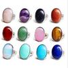 2 Stück natürlicher Kristall-Oval-Edelstein-Hochzeitsfeier-Fingerring verstellbar