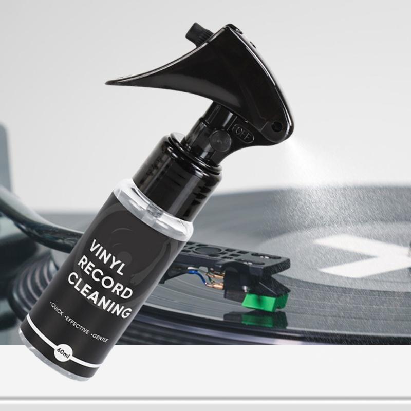 Professionellt vinylskivvårdsset med sammetsborste, stylusborste och 60 ml rengöringslösning för optimalt underhåll
