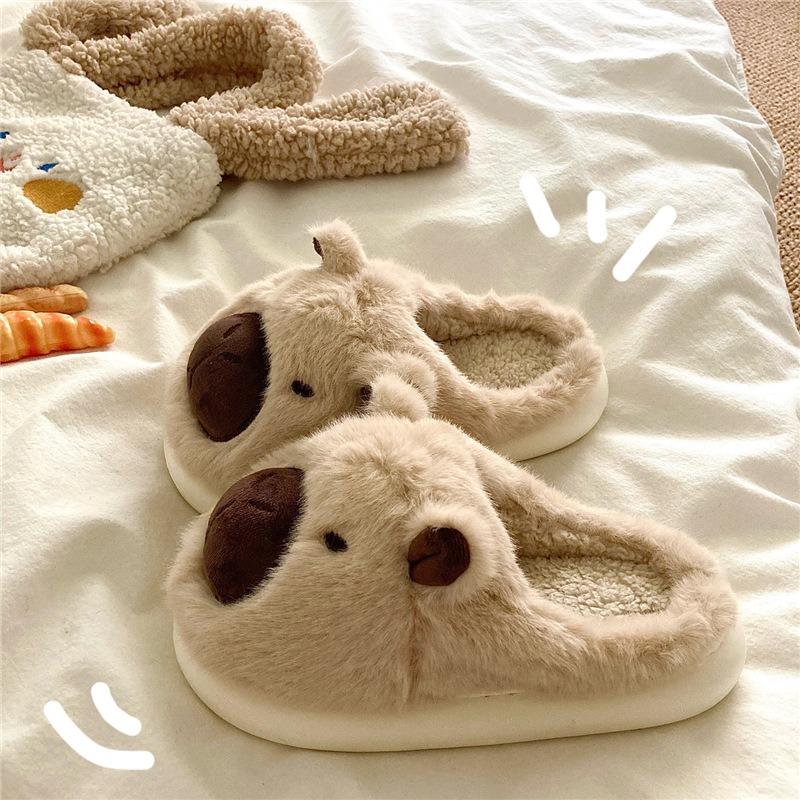Cute cotton slippers women's winter new outer wear thick-soled cotton shoes women's warm confinement cotton shoes