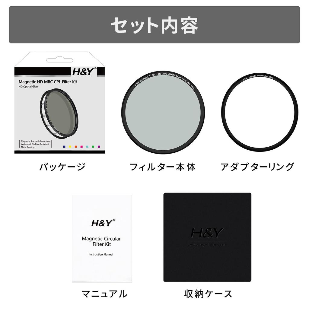 95mm Magnetic CPL Filter Thin and CK95 H&Y Kit, Anti-Reflection, 99.9% Polarization, Frame, Anti-Static, Smudge-Resistant, Water-Repellent,