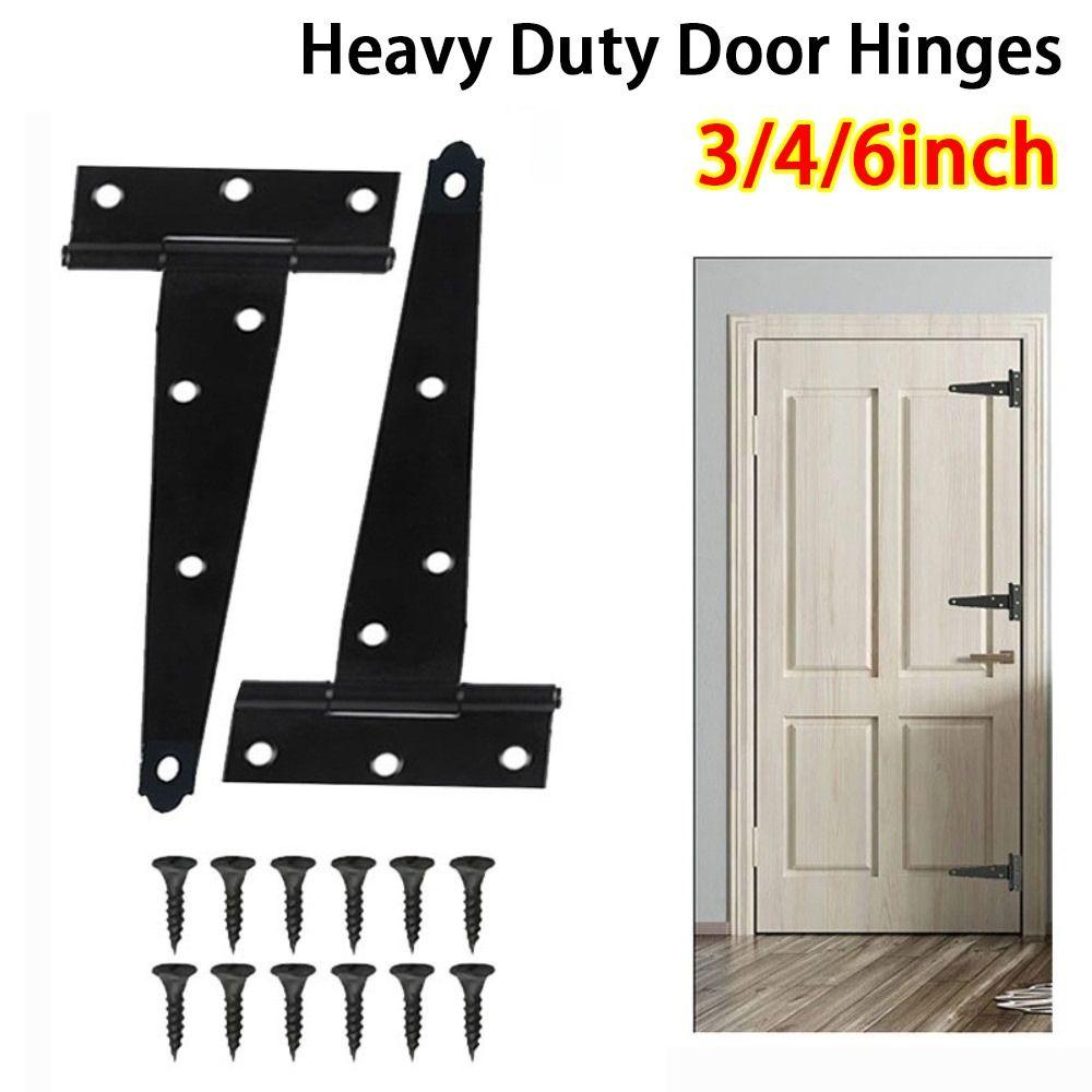 3/4/6inch T Shaped Door Hinges Metal Gate Strap Hinges  for Wooden Fences Yard Barn Door Cabinet
