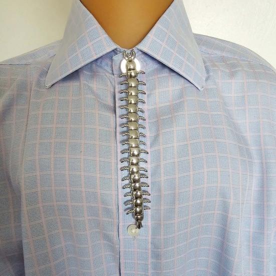Button Clip Chilopod Design Button Cover Clip-On Animal Neck Brooch Resin Lightweight Shirt Decor Gothic Punk Style Outfit Accessory