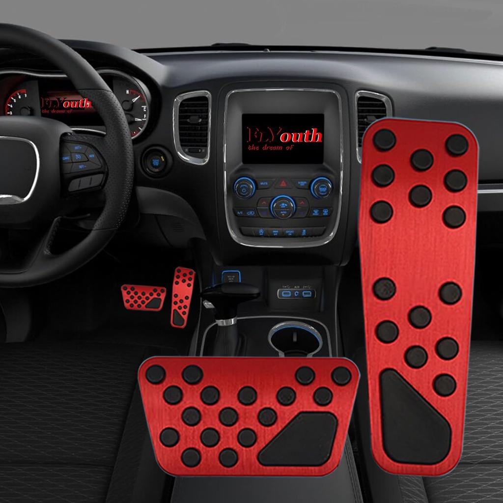 Aluminum Alloy Pedal Cover for Dodge Challenger 2008-2023 for Charger 2011-2023 for Chrysler 300 300C 2009-2019 No Drilling Aluminum Brake and