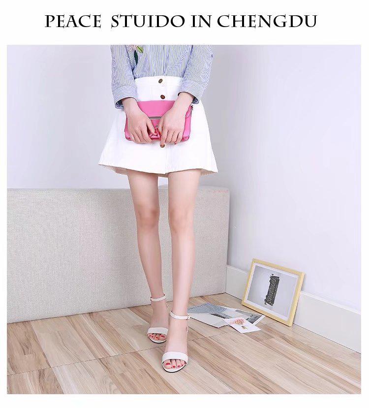 2023 Spring Women's Chunky Heel Sandals – Simple, Casual, Sexy Round Toe with Single Strap