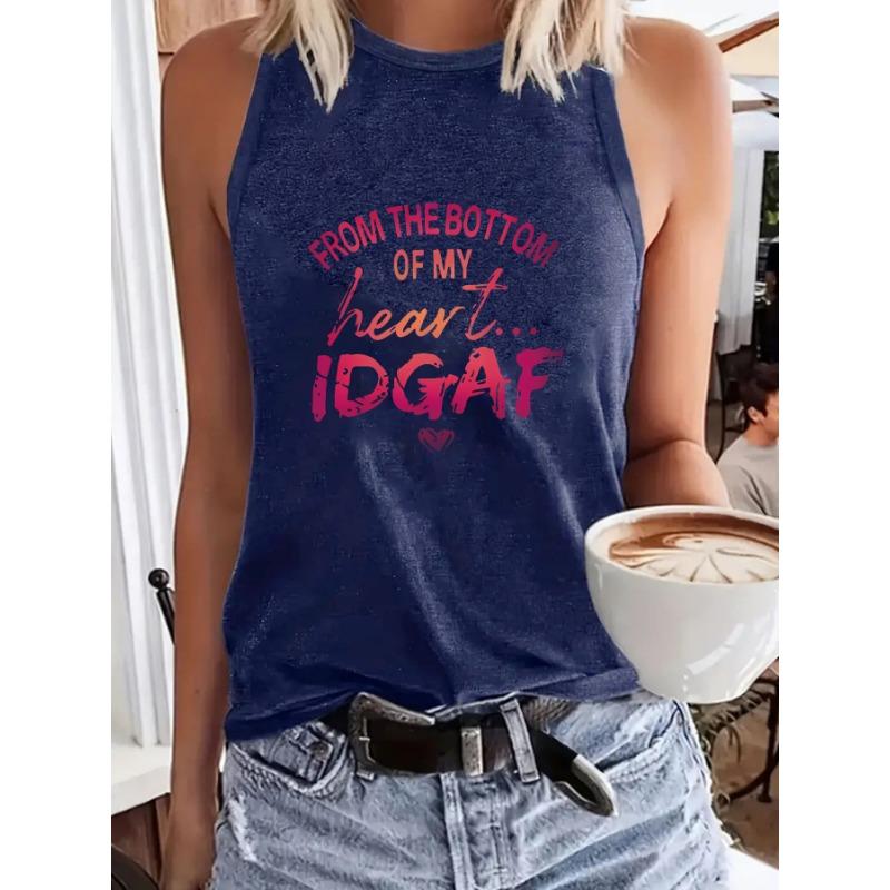 

Модный женский летний большой жилет с волшебными буквенными принтами XXL темно-синий