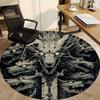 1PC Wolf Pack Office Round Area Rug, Indoor Mat Suitable For Office, Under Office Chairs Bedroom Living Room Home Decor, Room Decos053