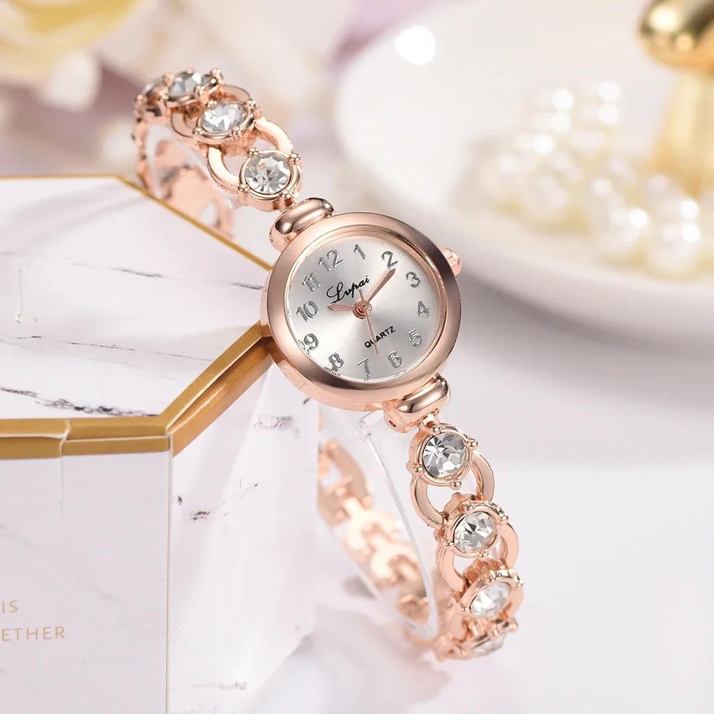 Women Watches 2025 Luxury Brands Stainless Steel Crystal Bracelet Wrist Watch Fashion Ladies Dress Reloj Mujer Montre Femme