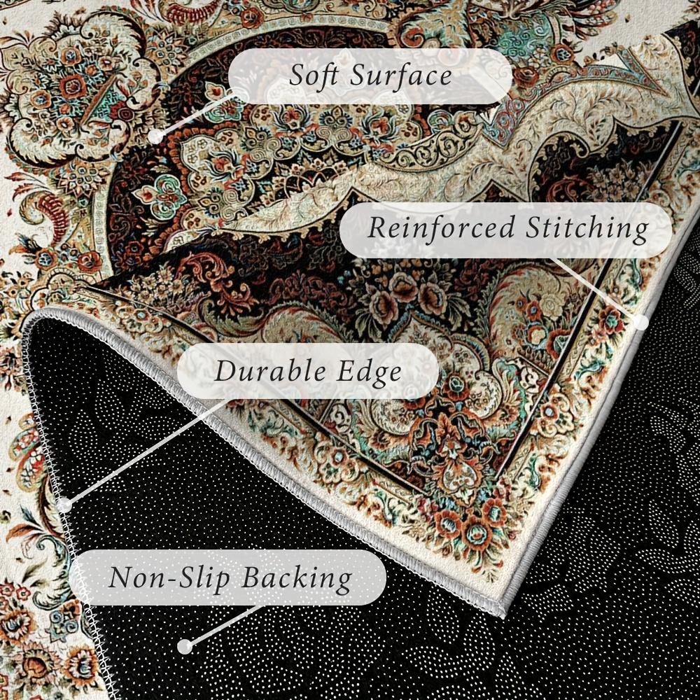 Velvet/nylon style gray coffee shop decorative floor mat, not only warm but also beautifies the space, multifunctional Persian design - soft and