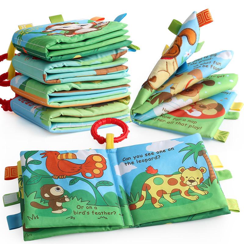 Development Sensory Toy Babies Forest Animal Theme Cloth Books Early Education