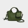 Handwoven High-end Vegetable Basket Handbag for Women 2025 New Fashion Mother and Child Bucket Bag Single Shoulder Crossbody Bag
