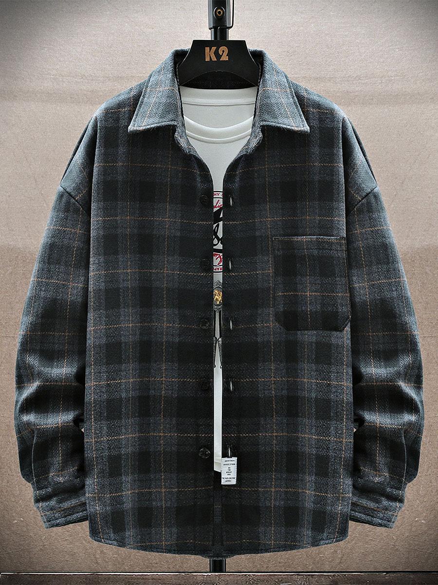 

Модная мужская повседневная куртка больших размеров - Свободный крой Весна/Осень Универсальный топ для работы M синий