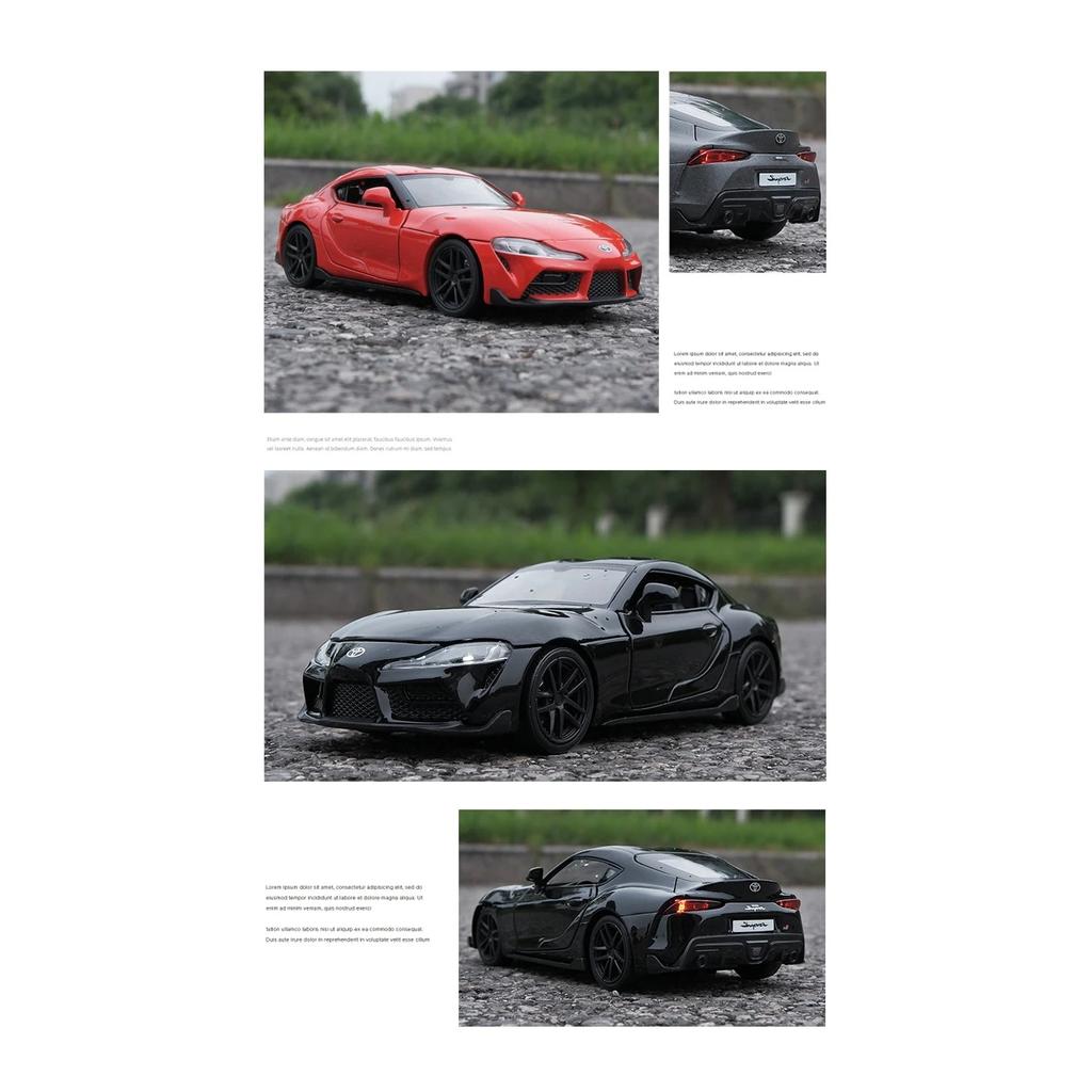 1/32 Toyota Supra GR Fast & Furious Supercar Alloy Car Model Sound and Light Pull Back Children's Toy Collectibles Birthday Gift