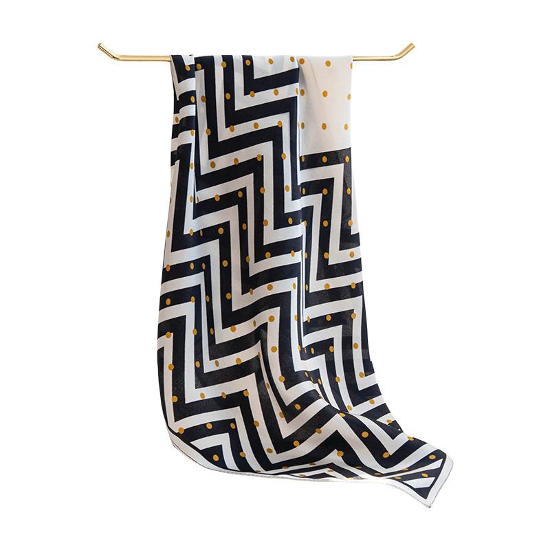 100% mulberry silk neck small square scarf high-end spring and autumn versatile printed polka dot scarf