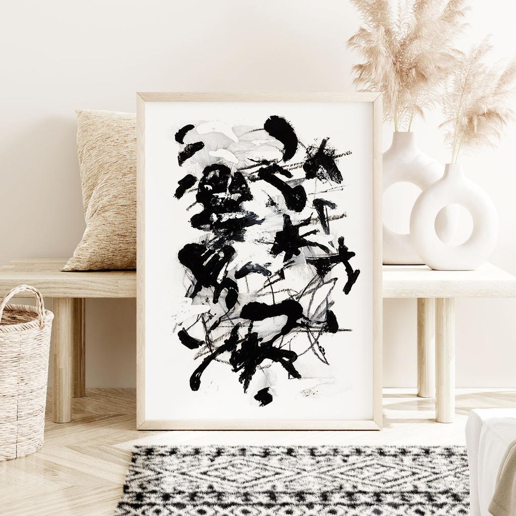 Abstract Poster Black and White