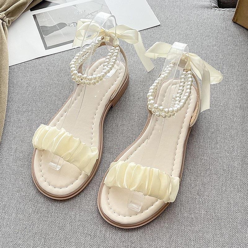 Anti-slip Shoes - New Style Women s Sandals with Flat Soles 35 абрикосовый