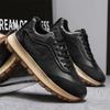 Luxury Black Casual Sneakers for Men Korean Style Street Men Platform Shoes Designer Leather Sports Shoes Men Chunky Sneakers