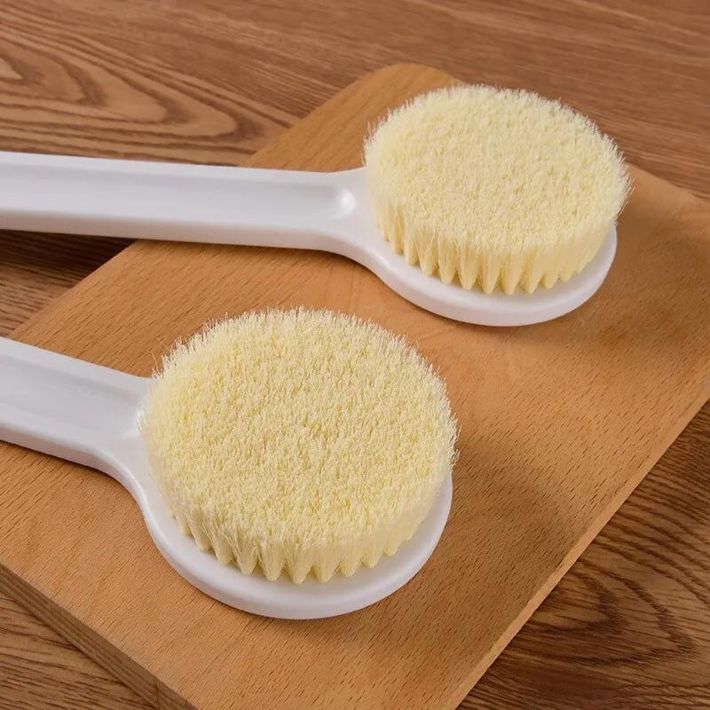 Long Handle Bath Brush - Soft Bristle Back Scrubber for Exfoliating & Body Cleaning, Bathing Tool with Comfortable Grip